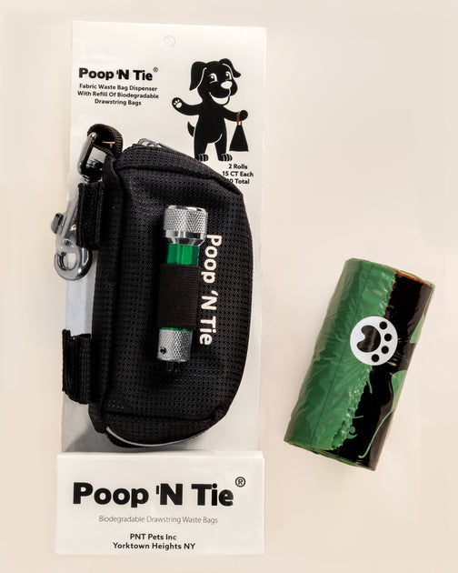 Poop N Tie Fabric Waste Bag Dispenser With 2 Rolls